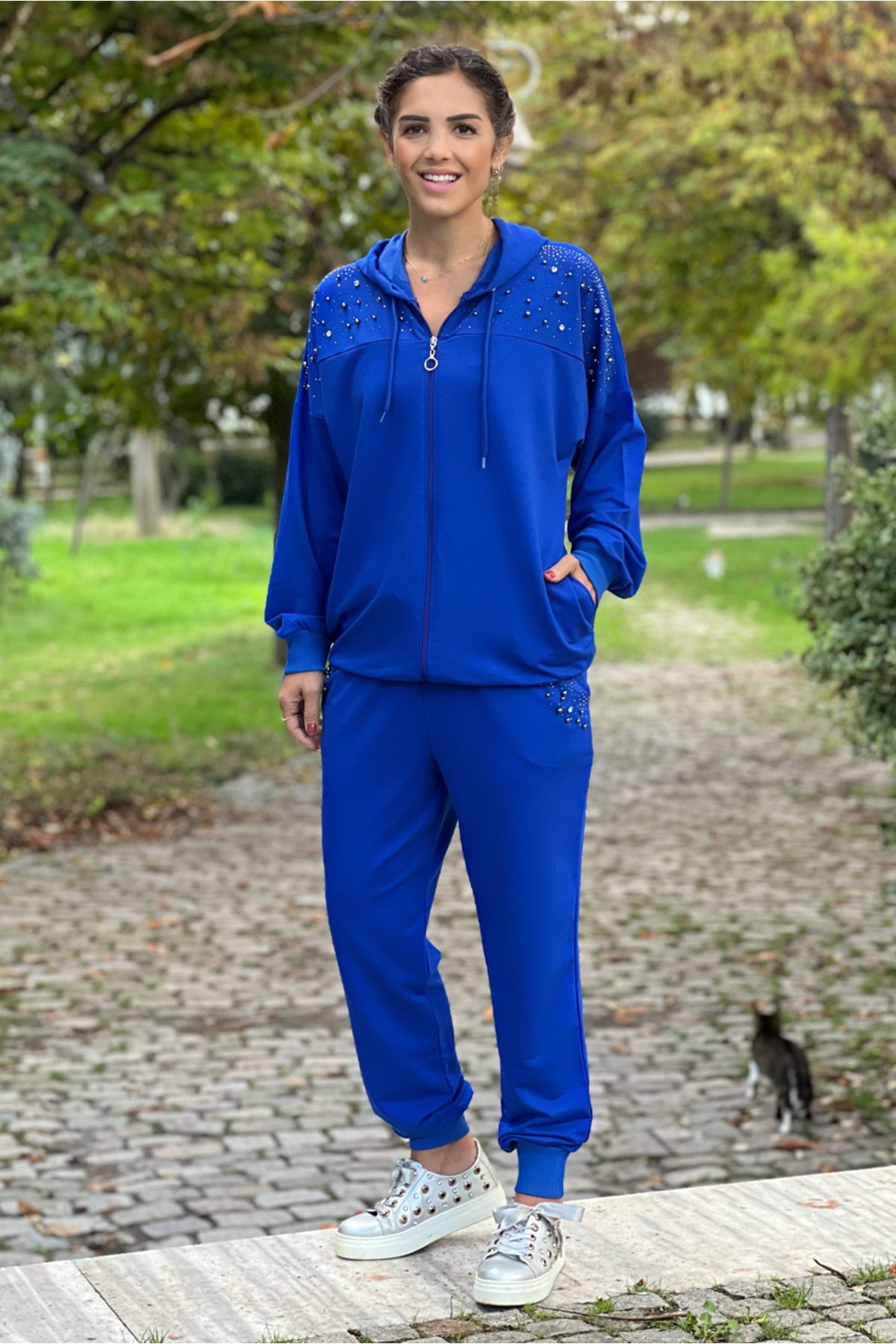 Blue shop sweat suit