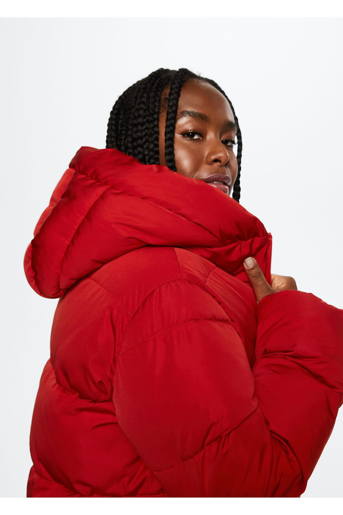 MANGO Parka Red Basic Trendyol