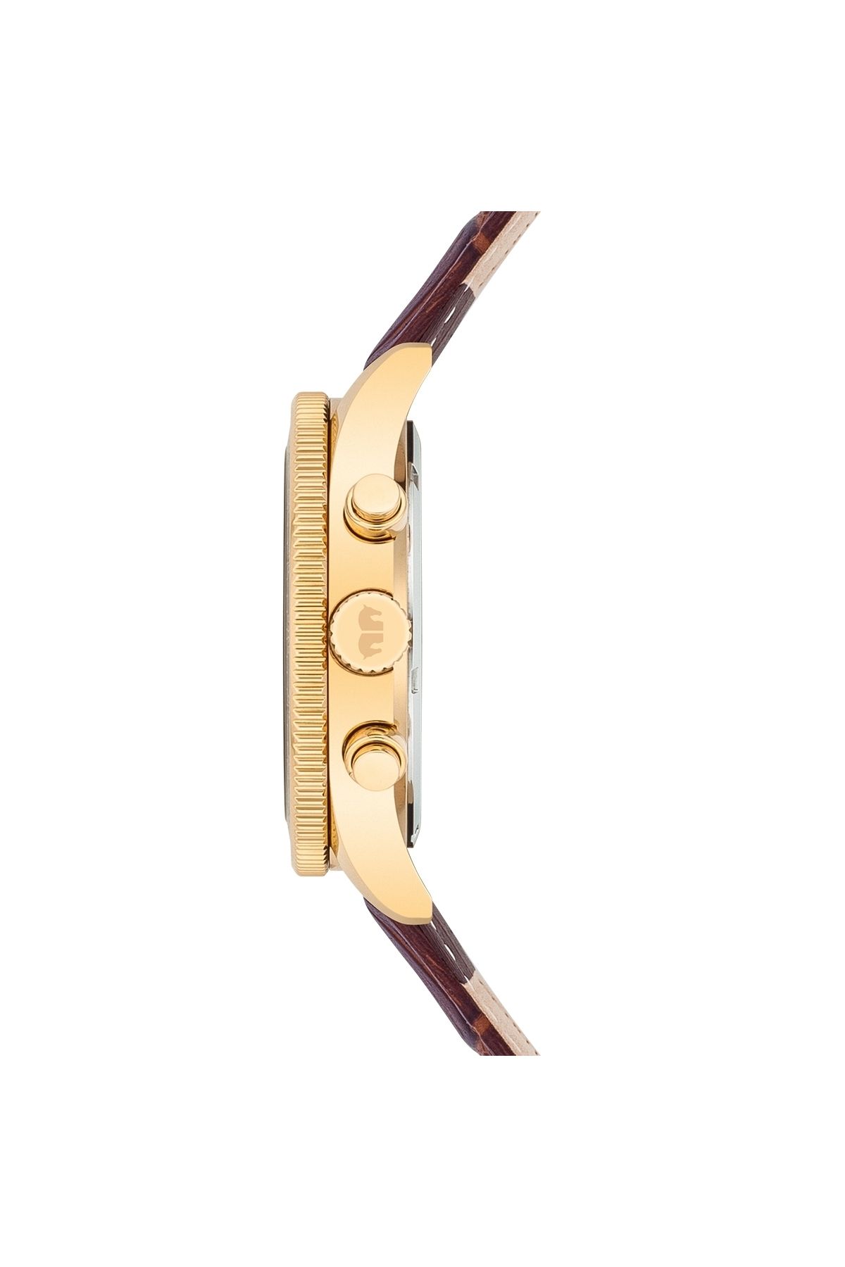 Rhodenwald & Söhne-Chronograph Herren Chronograph gelbgold Echtleder braun 3