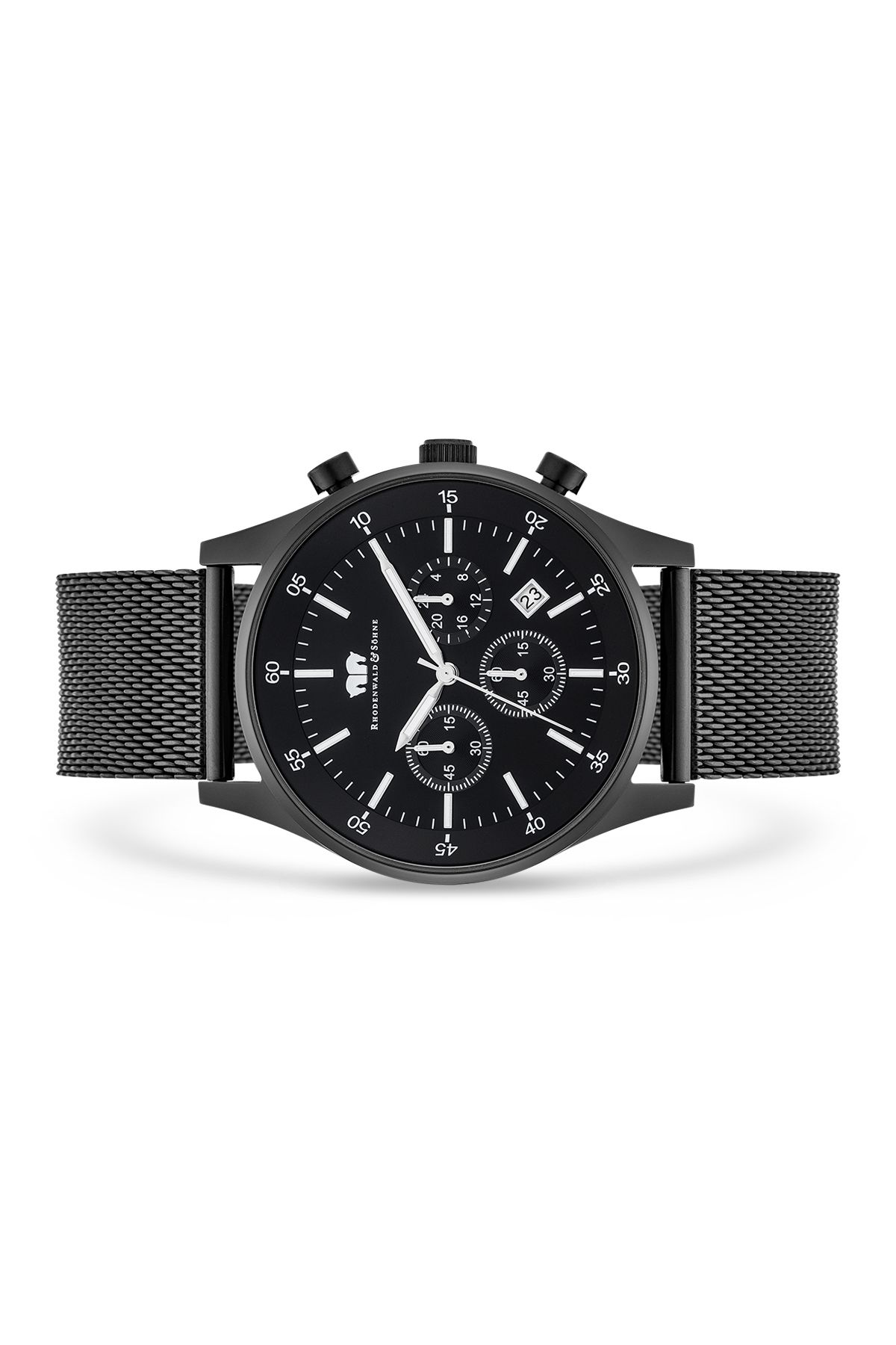 Rhodenwald & Söhne-Kronograf Herren Kronograf schwarz Edelstahl schwarz 3