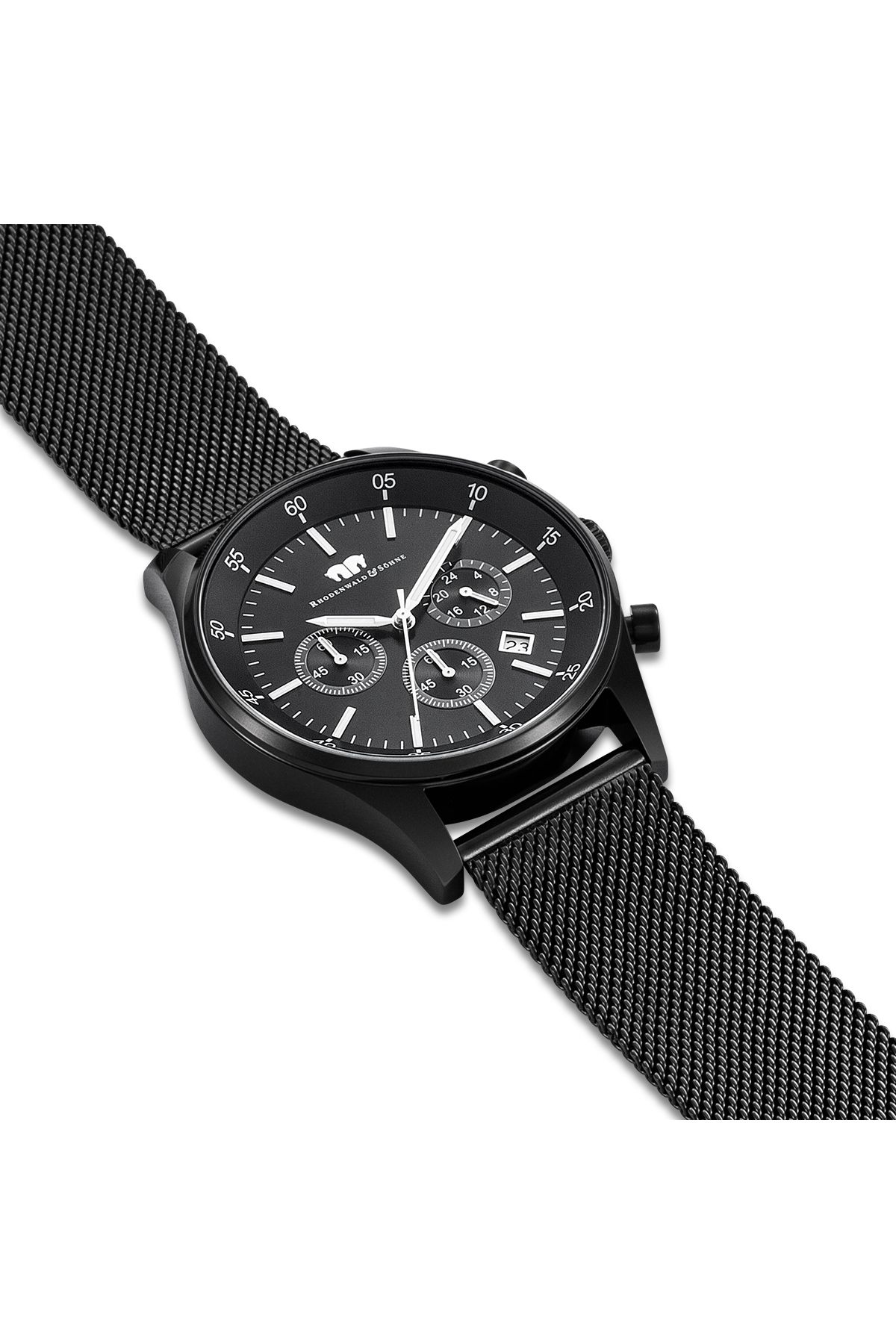 Rhodenwald & Söhne-Kronograf Herren Kronograf schwarz Edelstahl schwarz 6