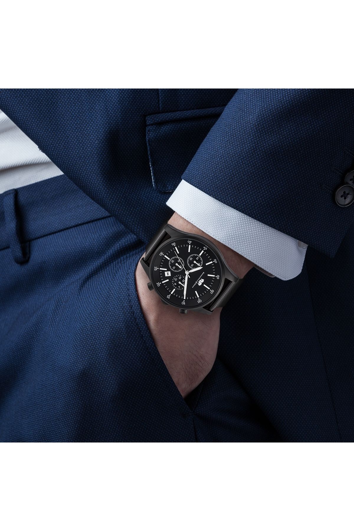 Rhodenwald & Söhne-Kronograf Herren Kronograf schwarz Edelstahl schwarz 8