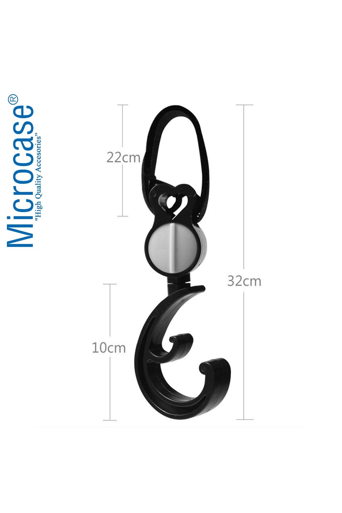 Microcase Bisiklet Bebek Arabası Eşya Poşet Çanta Taşıma Aparatı 2 Adet Askılık - AL4008 fotoğrafı 3 (önizleme)