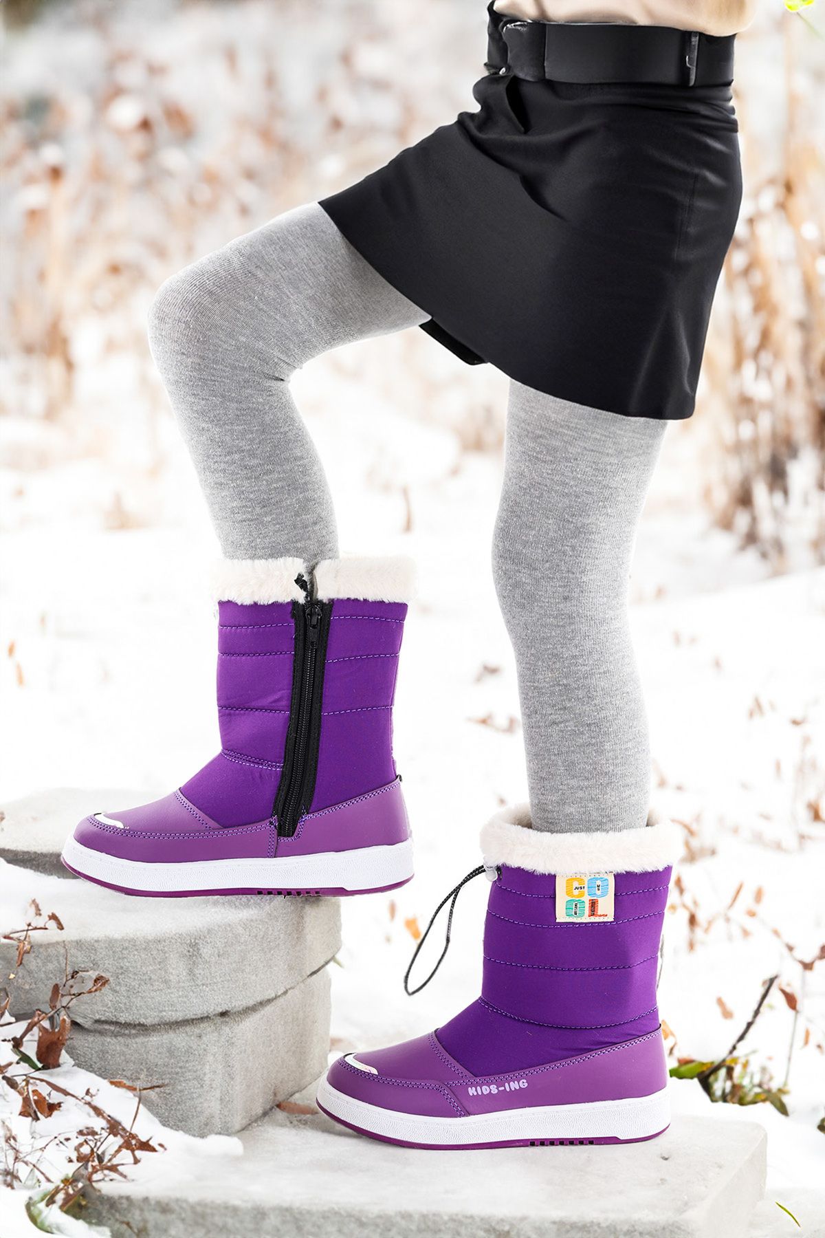 Purple clearance flat boots