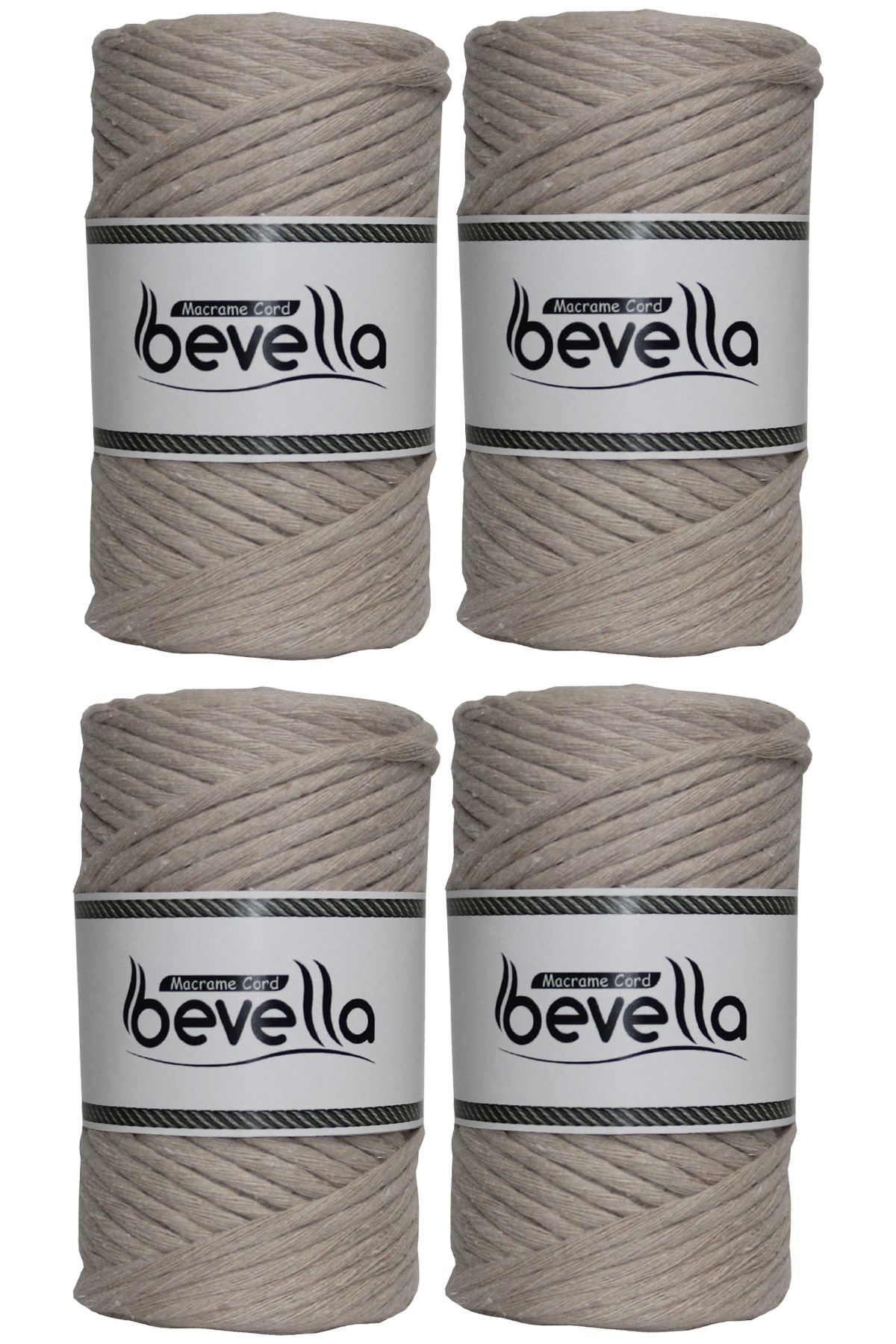 Bevella Macrame Cord-Taranan Macrame String Single Twist Scannable 3 mm String Cotton Macrame Strings 1 kg (4X250 gr) 1