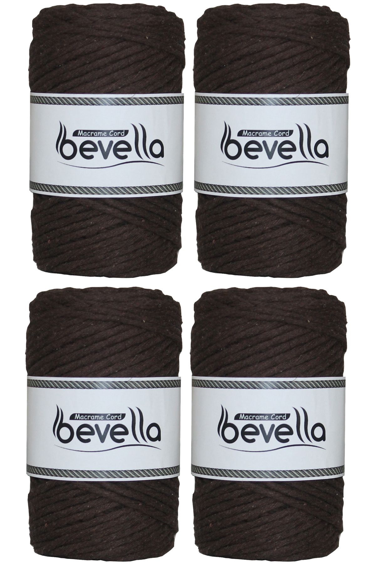 Bevella Macrame Cord-Taranan Macrame String Single Twist Scannable 3 mm String Cotton Macrame Strings 1 kg (4X250 gr) 1
