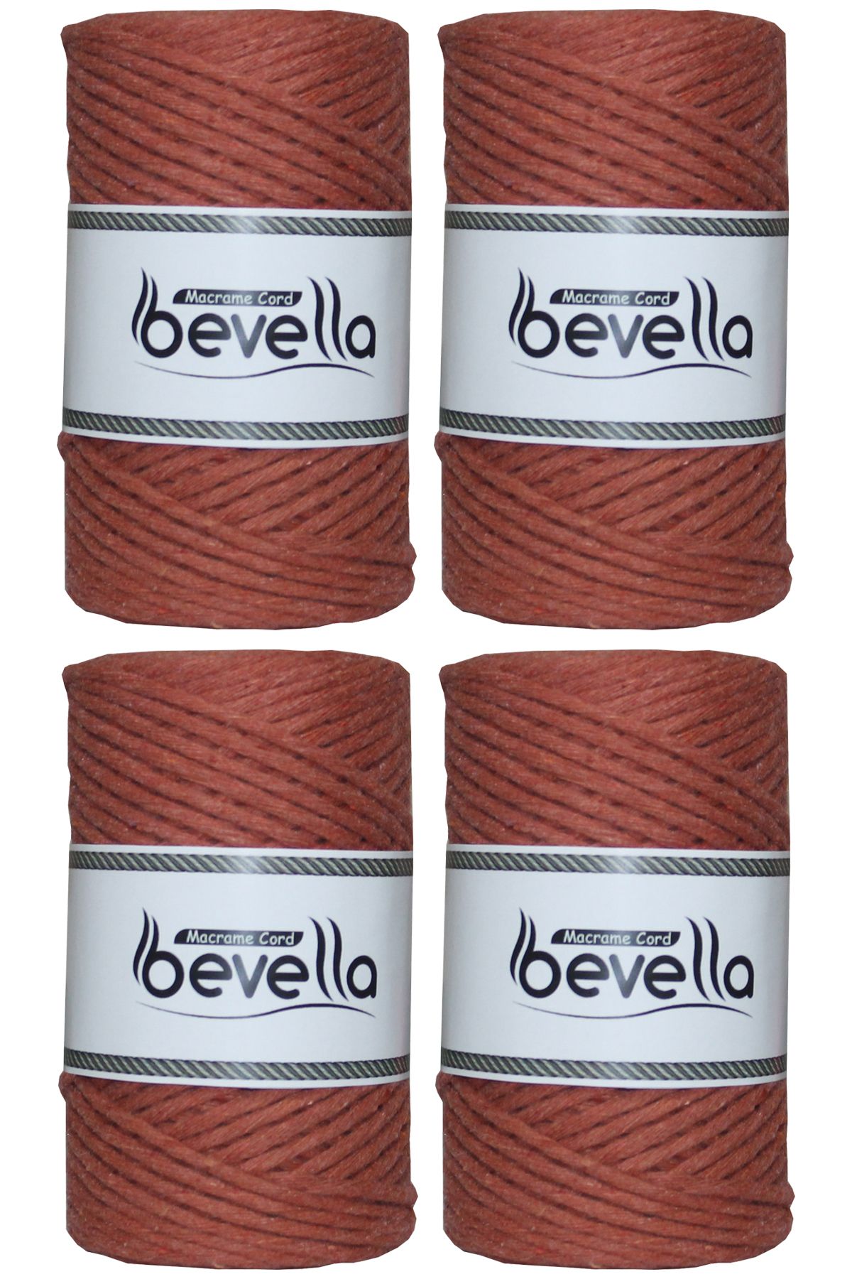 Bevella Macrame Cord-Taranan Macrame String Single Twist Scannable 3 mm String Cotton Macrame Strings 1 kg (4X250 gr) 1