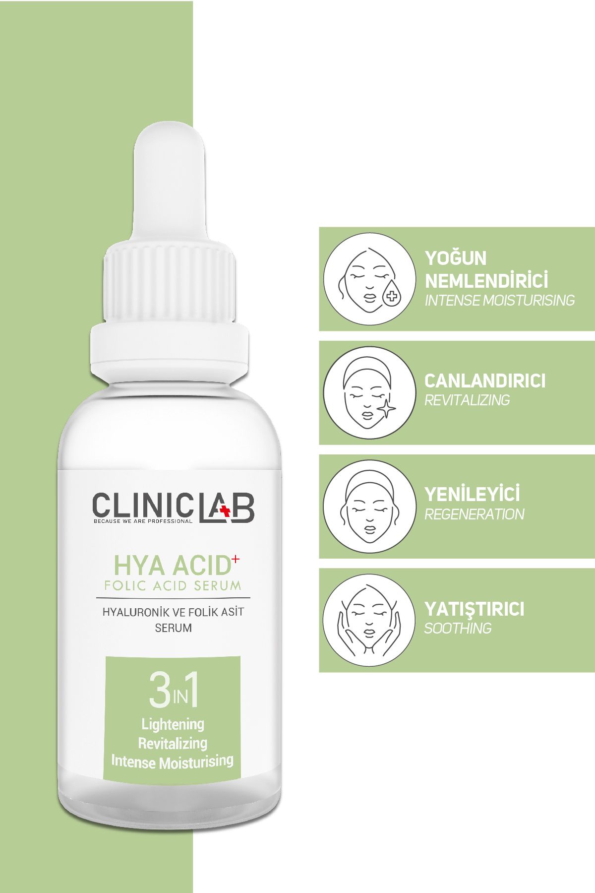 سرم حاوی هیالورونیک اسید مرطوب کننده و تجدید کننده قوی 30 میلی لیتر Cliniclab
