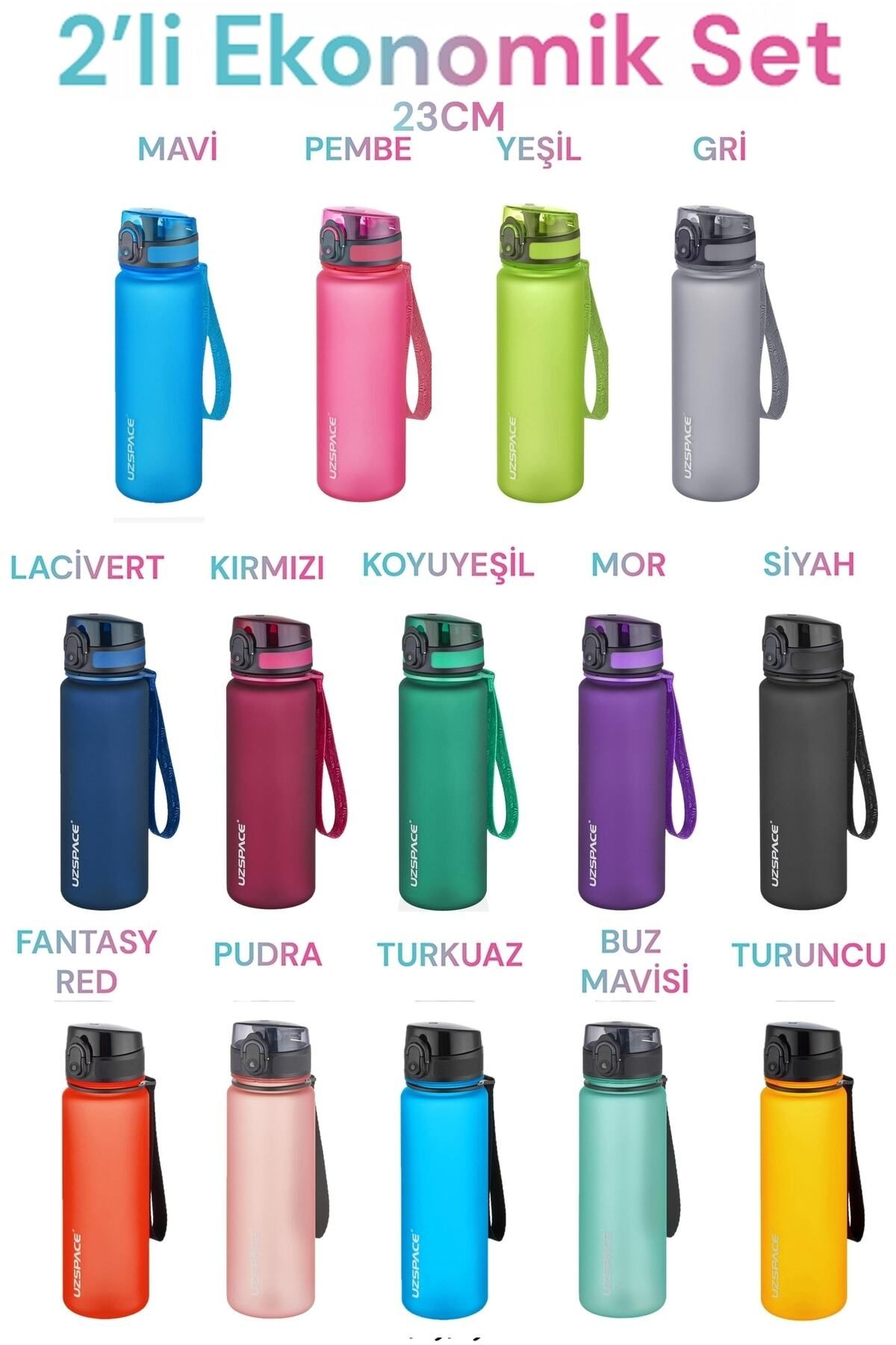 Uzspace-2-Piece Tritan Flask Set 500 Ml 14 Different Color Options Fiftyfifty 4