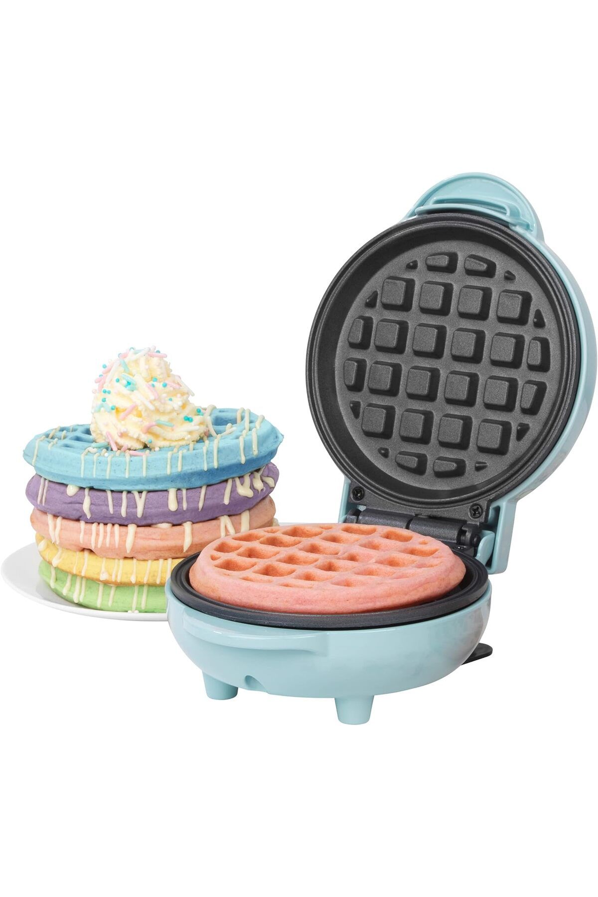 GILES POSNER EK4214GSBL Mini Waffle Makinesi - Yapışmaz Waffle Demir Makinesi