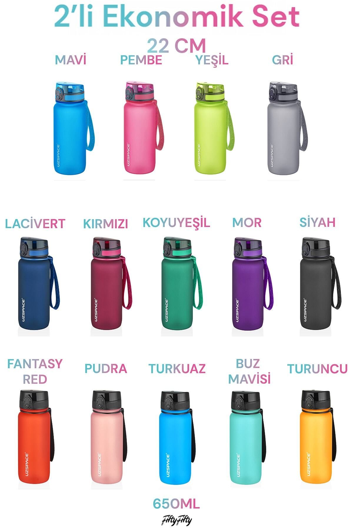 Uzspace-650 Ml 2-Piece Tritan Flask Set in 14 Different Color Options - Fiftyfifty 4
