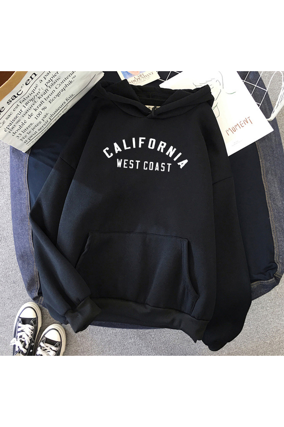 California West Coast creative pattern hoodie woman