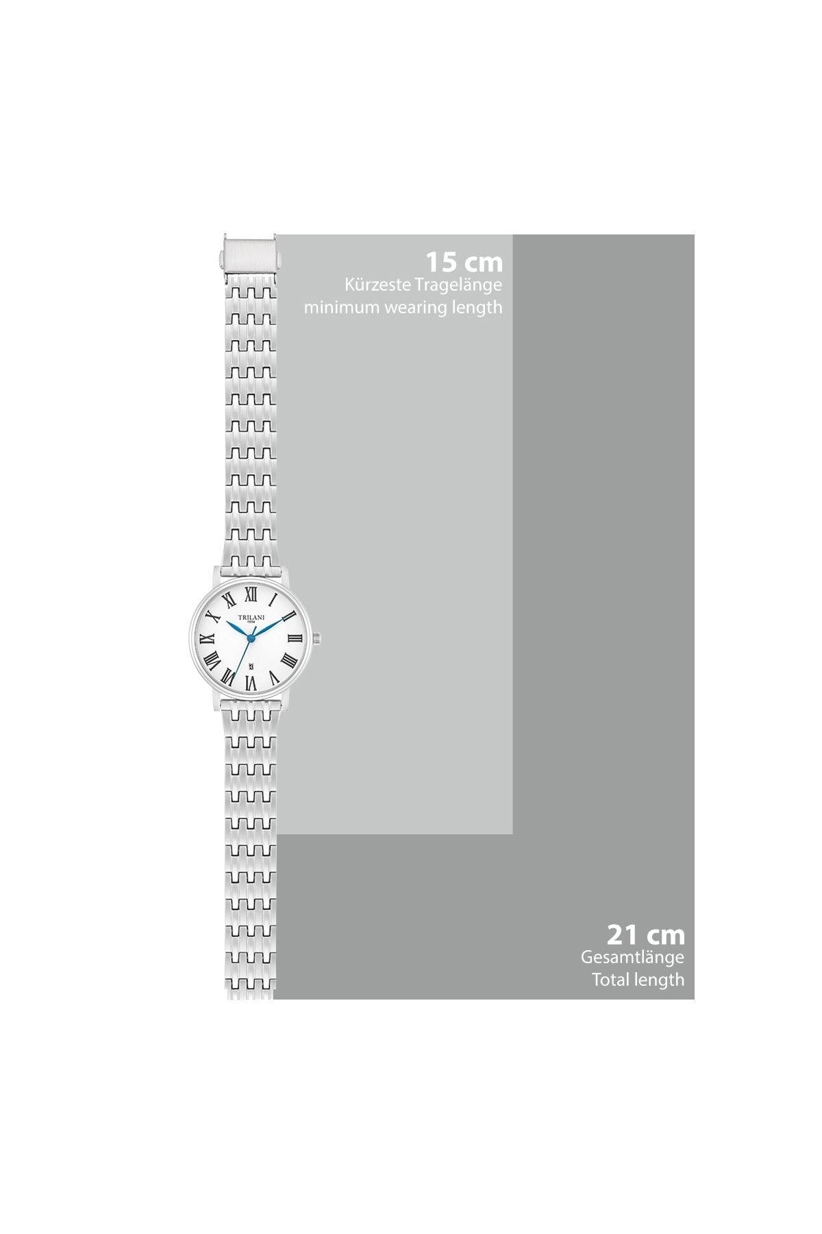 Trilani-Quarzuhr Damen Quarzuhr gül altın Echtleder braun 6