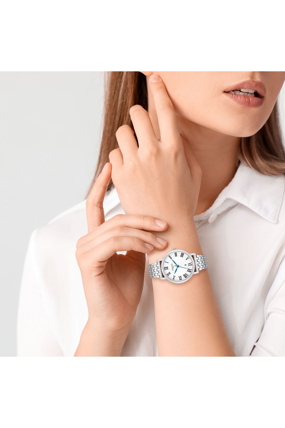 Trilani-Quarzuhr Damen Quarzuhr gül altın Echtleder braun 7