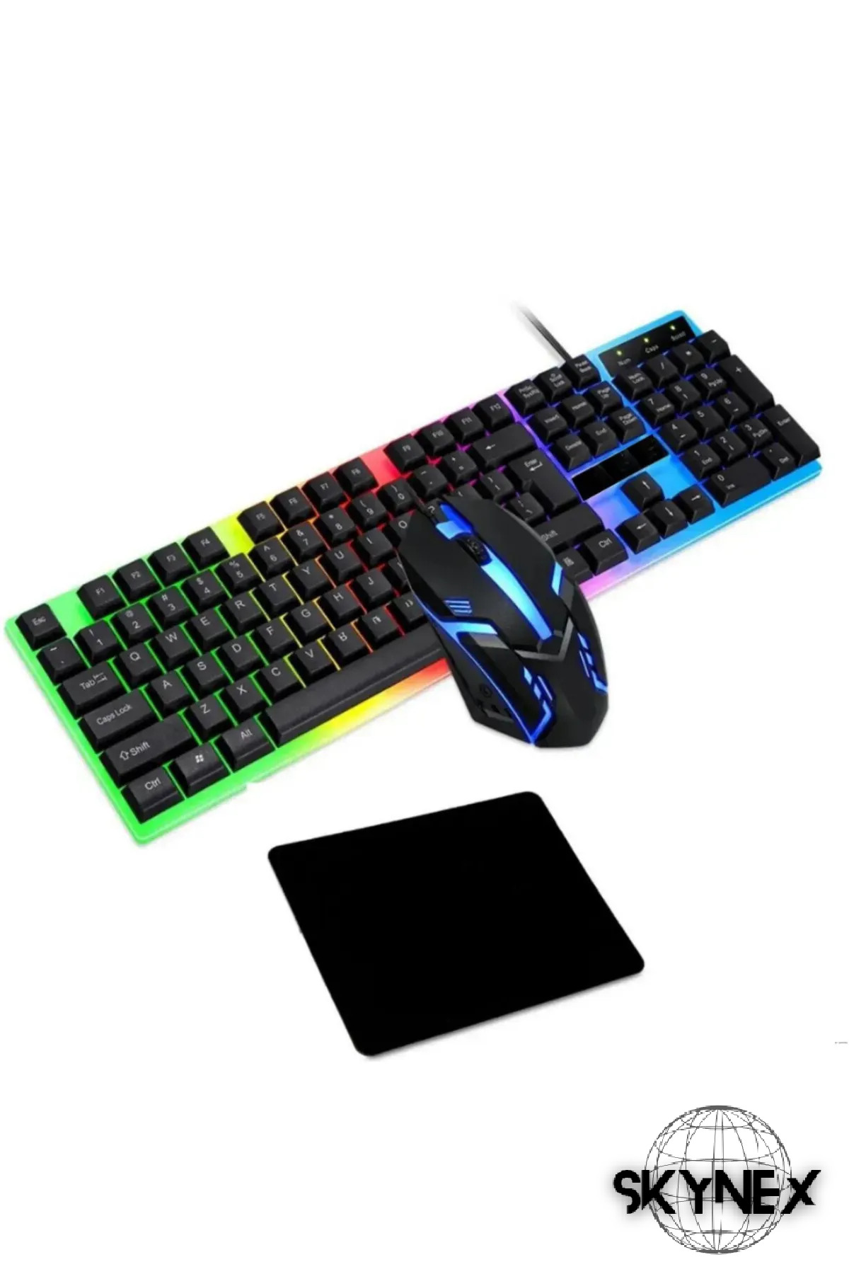 SKYNEX 3in1 Rgb Uyumlu Işıklı Oyuncu Klavye Mouse Seti - Fiyatı