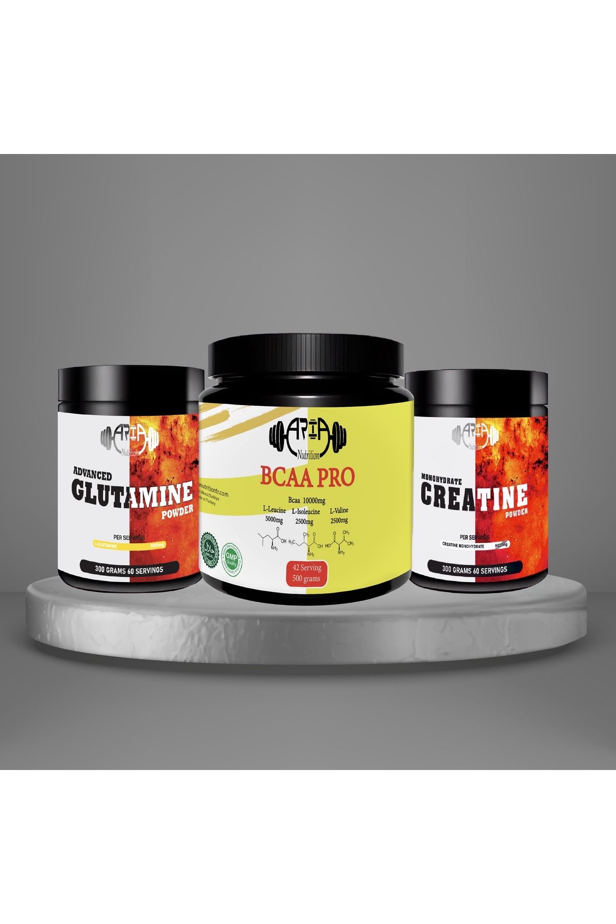 Arianutrition creatin monohydrate 300 gram+Pro Bcaa 500g ananas aromalı+L-glutamin 300 Gr