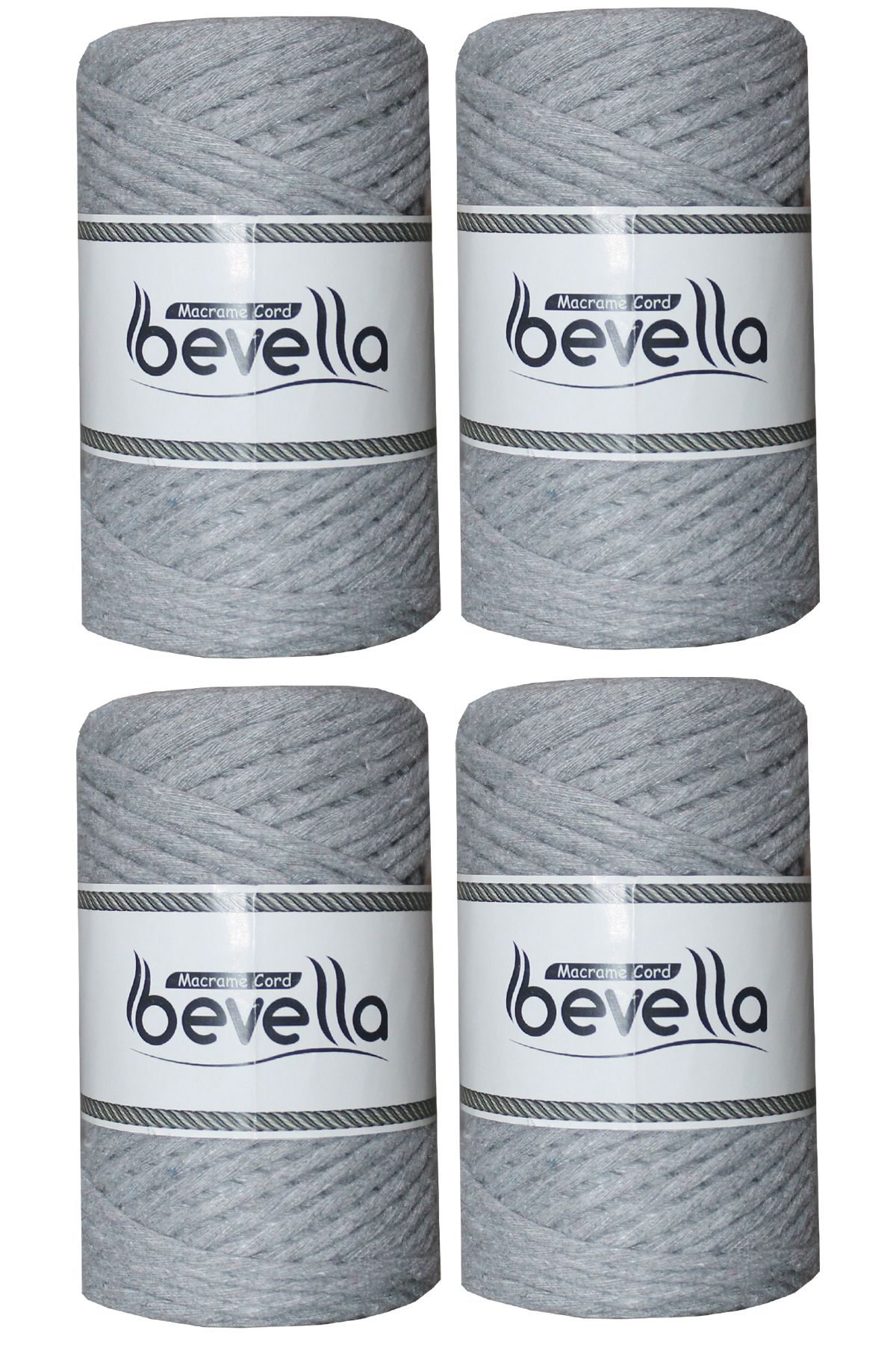 Bevella Macrame Cord-Taranan Macrame String Single Twist Scannable 3 mm String Cotton Macrame Strings 1 kg (4X250 gr) 1