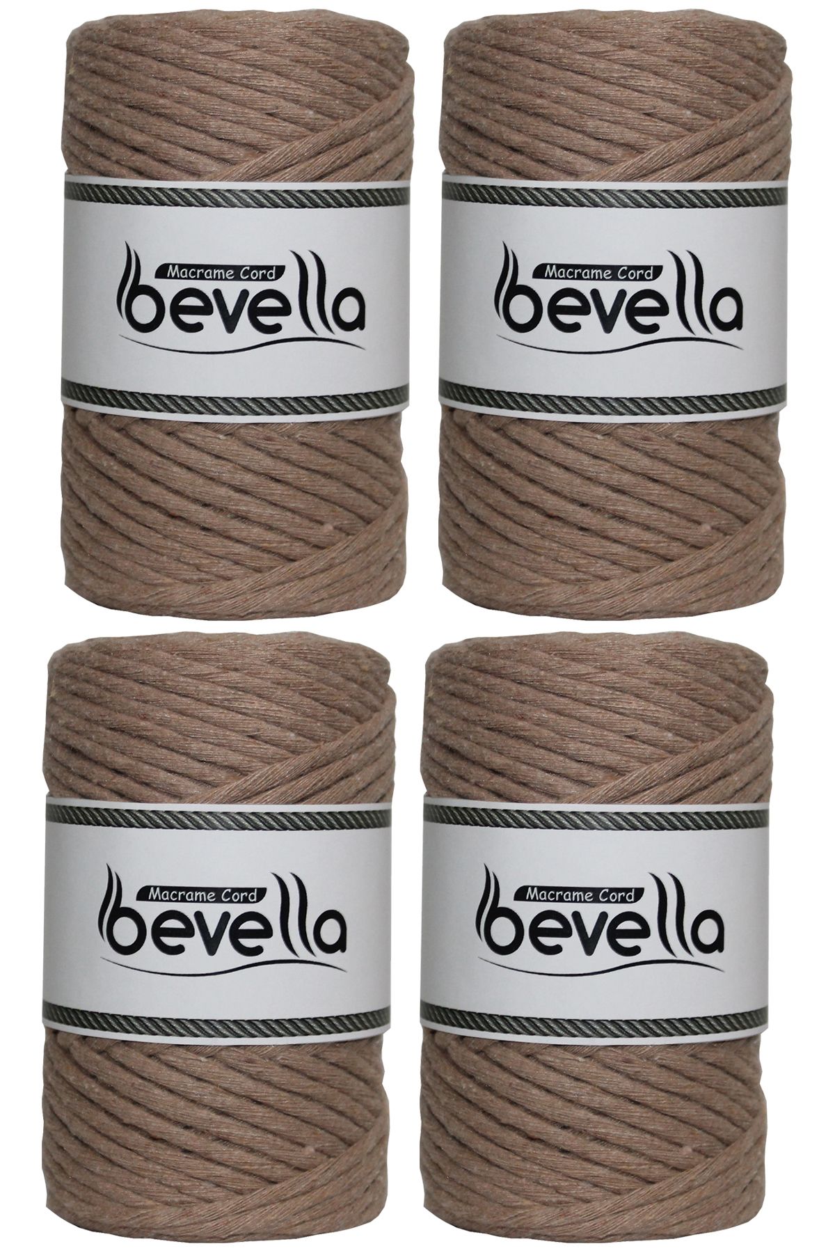 Bevella Macrame Cord-Taranan Macrame String Single Twist Scannable 3 mm String Cotton Macrame Strings 1 kg (4X250 gr) 1