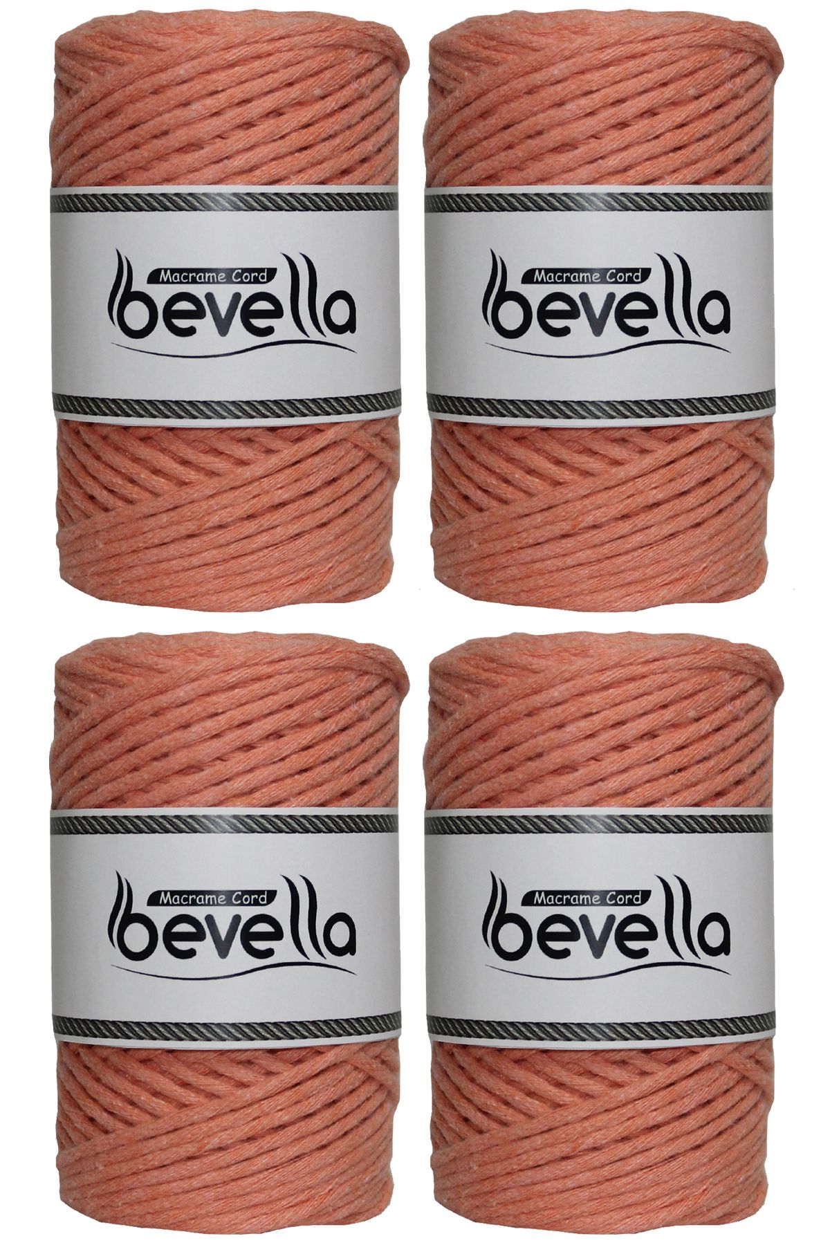 Bevella Macrame Cord-Taranan Macrame String Single Twist Scannable 3 mm String Cotton Macrame Strings 1 kg (4X250 gr) 1