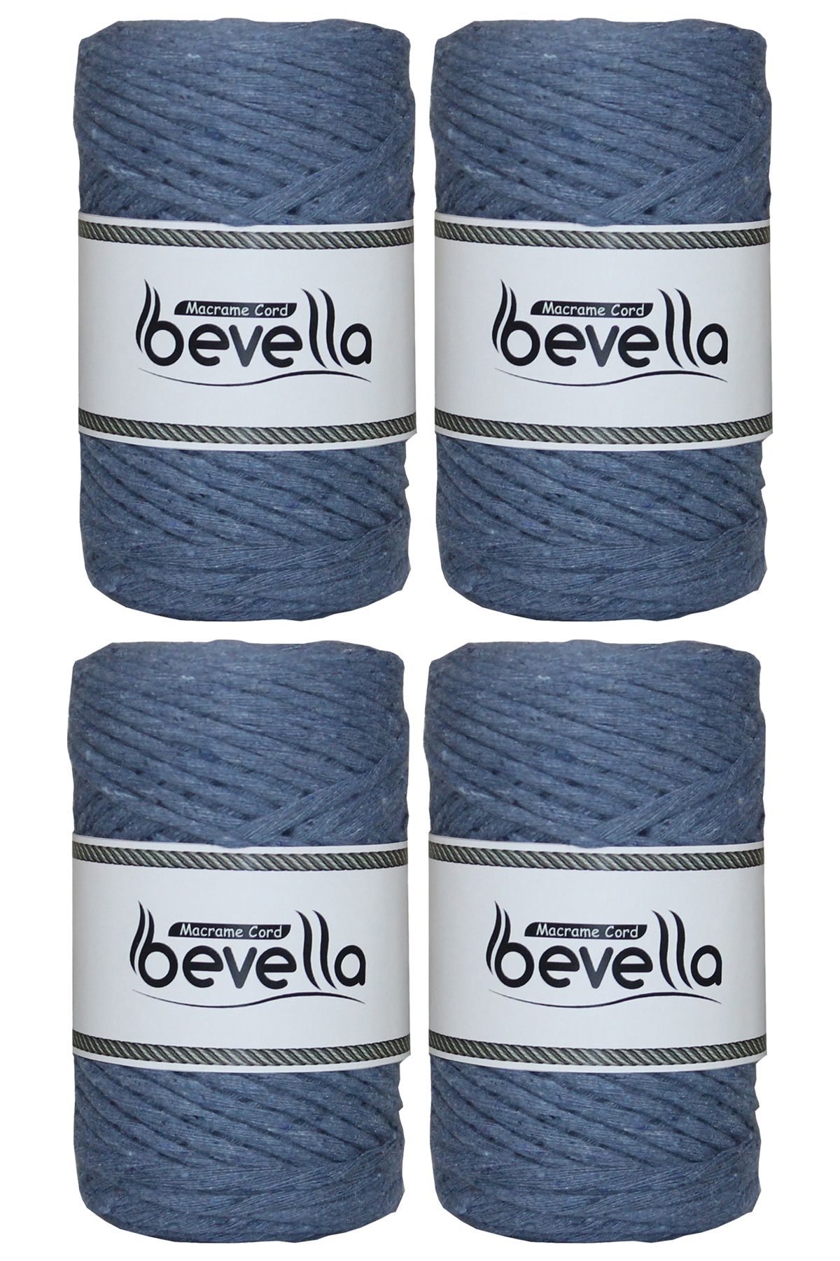 Bevella Macrame Cord-Σχοινί Taranan Macrame Single Twist Can Comb Σχοινί 3 mm Βαμβακερά νήματα Macrame 1 kg (4X250 gr) 1