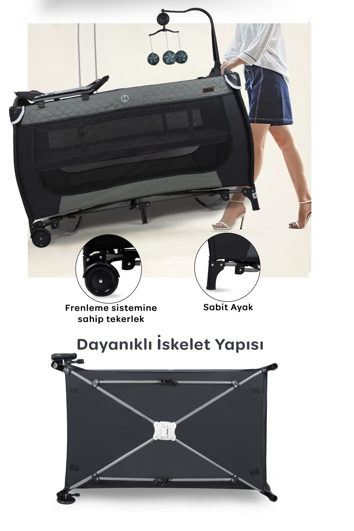 Prego San Diego Plus Dönenceli Oyun Parkı 70x120 cm 8029 fotoğrafı 7 (önizleme)