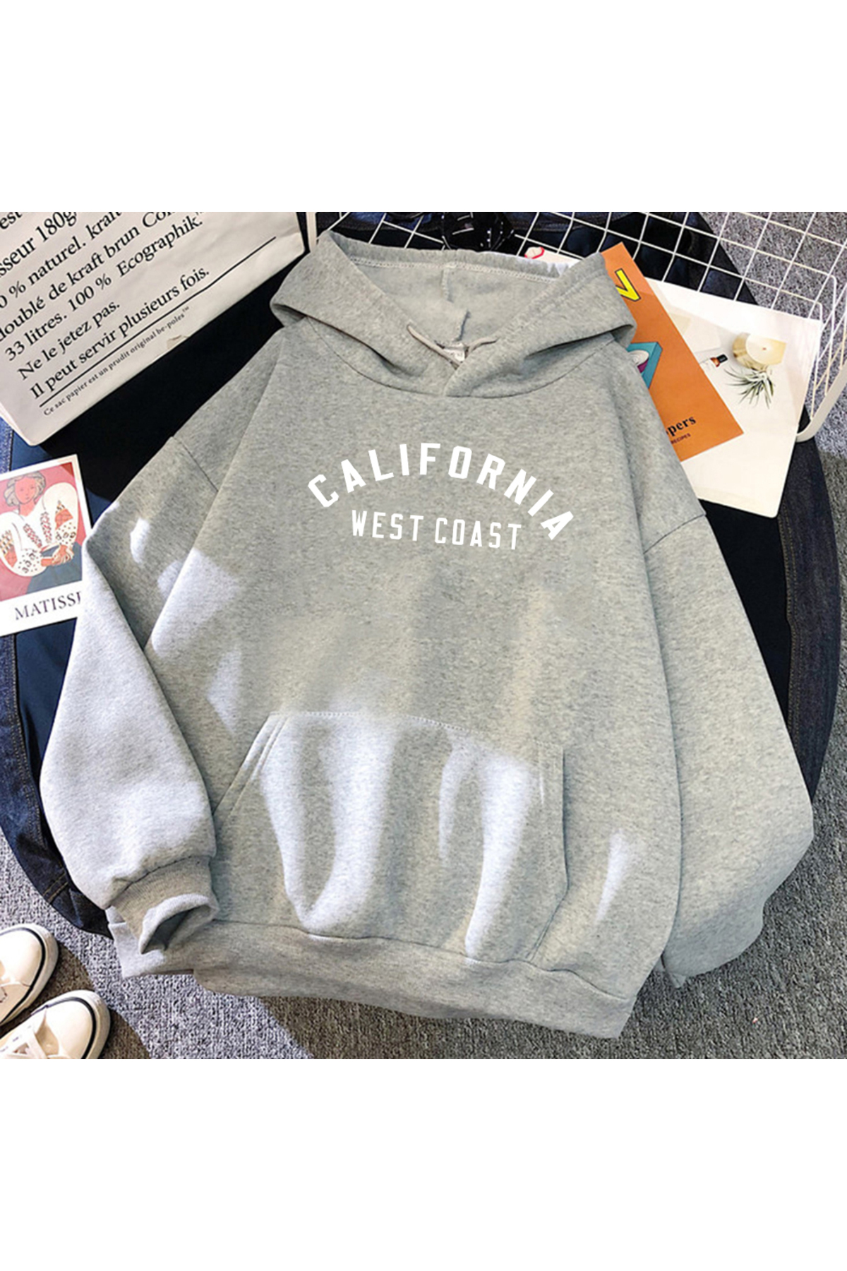 California West Coast creative pattern hoodie woman