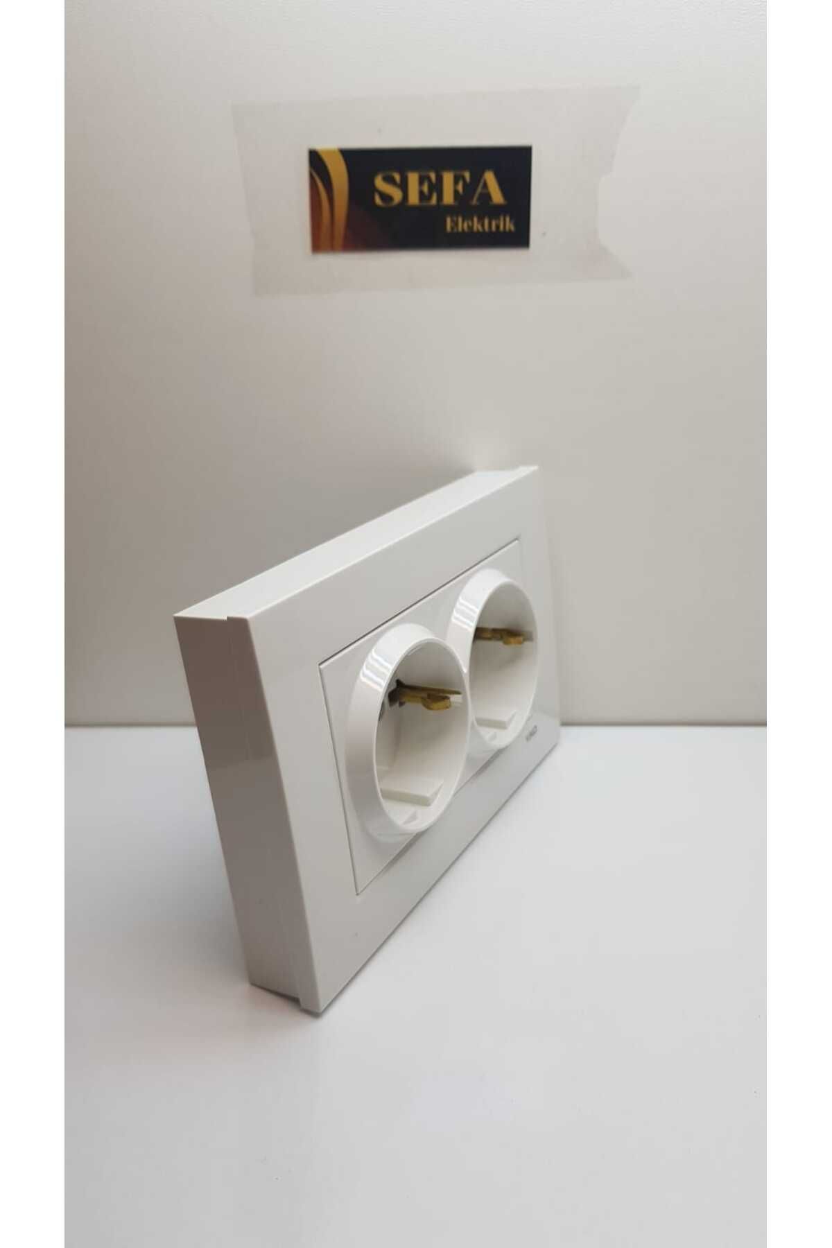 VİKO-Double Earthed Socket White Viko Karre Series with Inface Frame 2