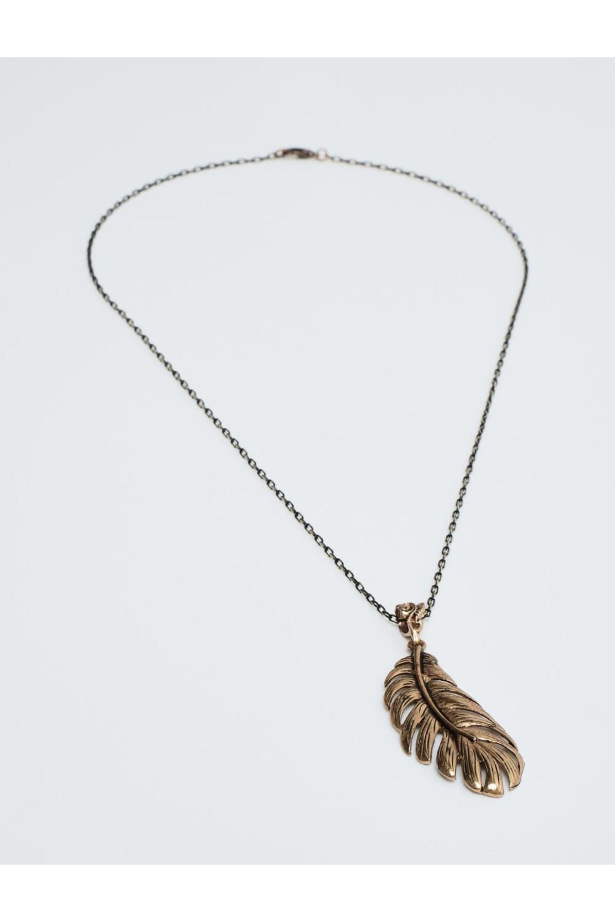 Brass feather sales necklace paparazzi