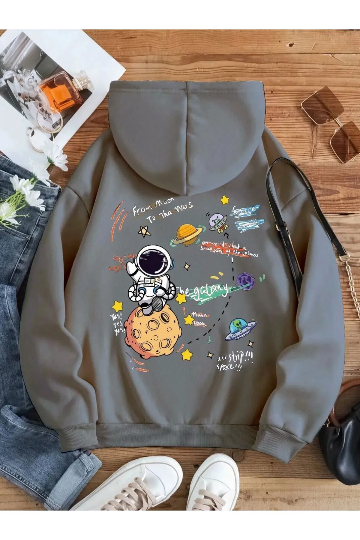 Unisex Galaxy Printed Hoodie Oversized Sweatshirt Hoodie