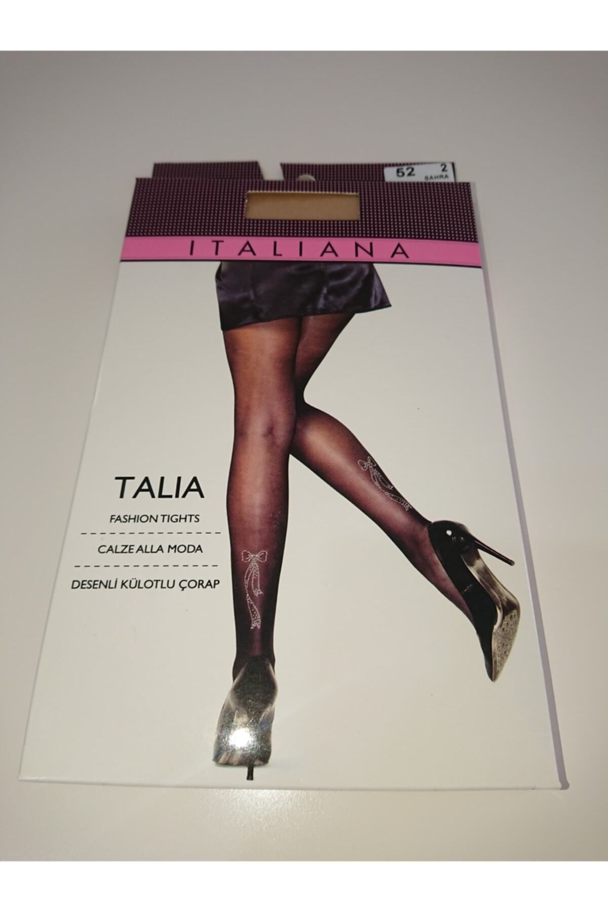 İTALİANA Talia Ribbon Patterned Pantyhose with Stones on the Ankle -  Trendyol