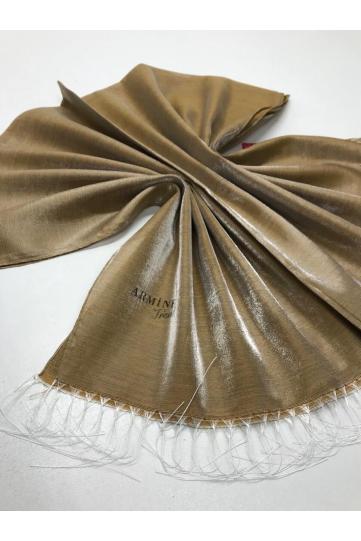 شال زنانه قهوه ای آرمینه | S00OA0444059-2362 اورجینال - تصویر 4