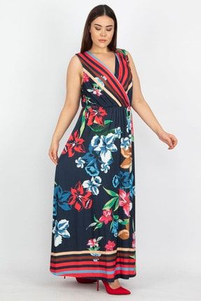 Çiçek Desenli Uzun Elbise 26A16312