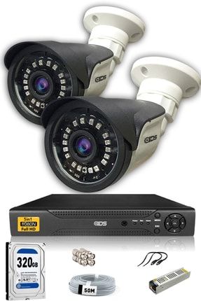 2 Kameralı Set - 5mp Sony Lensli Full Hd Gece Görüşlü Güvenlik Kamerası Sistemi - Cepten Izle DS-2015HDSET2