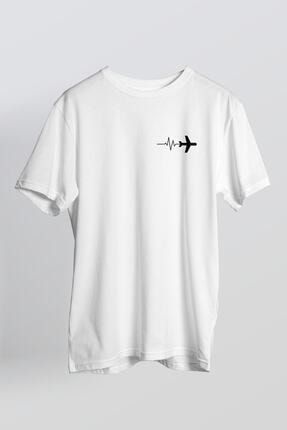 Unisex Beyaz Travel Baskılı T-shirt TRAVEL