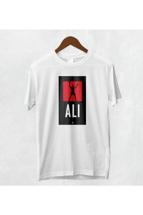 Ali Baskılı Muhammed Ali Beyaz T-shirt B-GRSLTSHIRT00-4