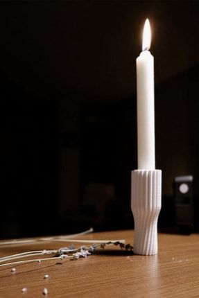3 Boyutlu Baskı Beyaz Şamdan / 3d Printed Candlestick 3D57889590