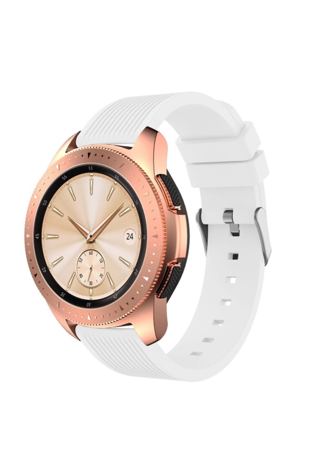 UnDePlus Huawei Watch GT2 42mm Band Striped Silicone Band White