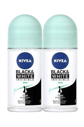 Nıvea Invisible Black & White Fresh Kadın Deodorant Roll-on 50 ml 2'li SET.NVE.247