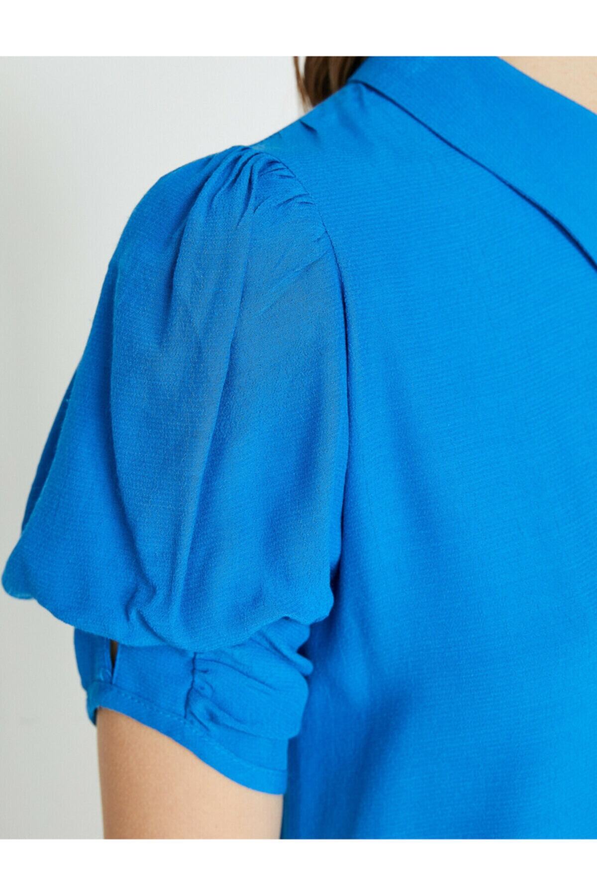 Koton-Rochie de damă albastru bleumarin cu mâneci 5