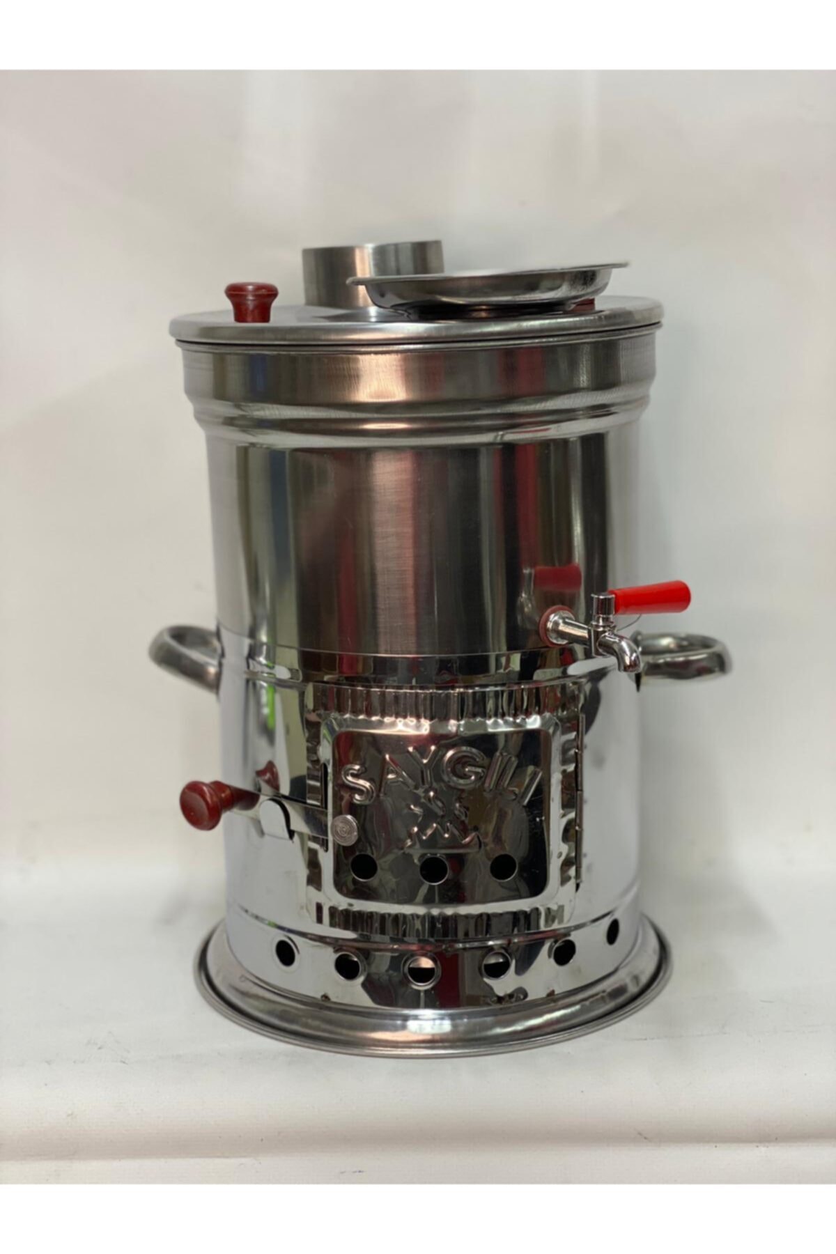 Semaver Tek Musluklu Demlik Ve Paket Odun 5 lt 4