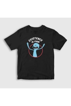 Unisex Çocuk Siyah Meeseeks Rick And Morty T-shirt 204181tt