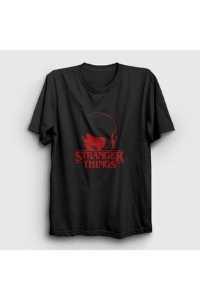 Unisex Siyah Logo V3 Stranger Things T-shirt 219330tt