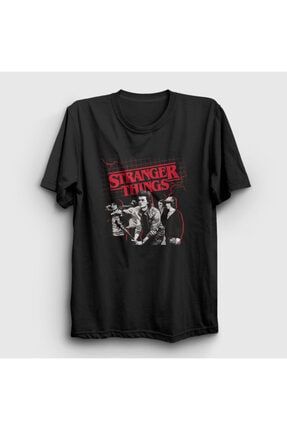Unisex Siyah Battle Stranger Things T-shirt 217517tt