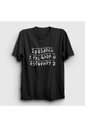 Unisex Siyah Lights Stranger Things T-shirt 218798tt