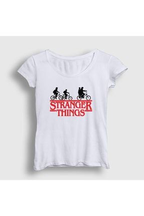 Kadın Beyaz Bicycles Stranger Things T-shirt 217739tt