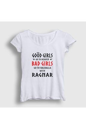 Kadın Beyaz Bad Girls Vikings T-shirt 221570tt
