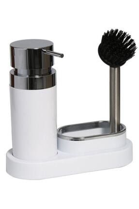 Polen Fırçalı Süngerlikli Sıvı Sabunluk Dispenser Beyaz LAMİCTEL-103