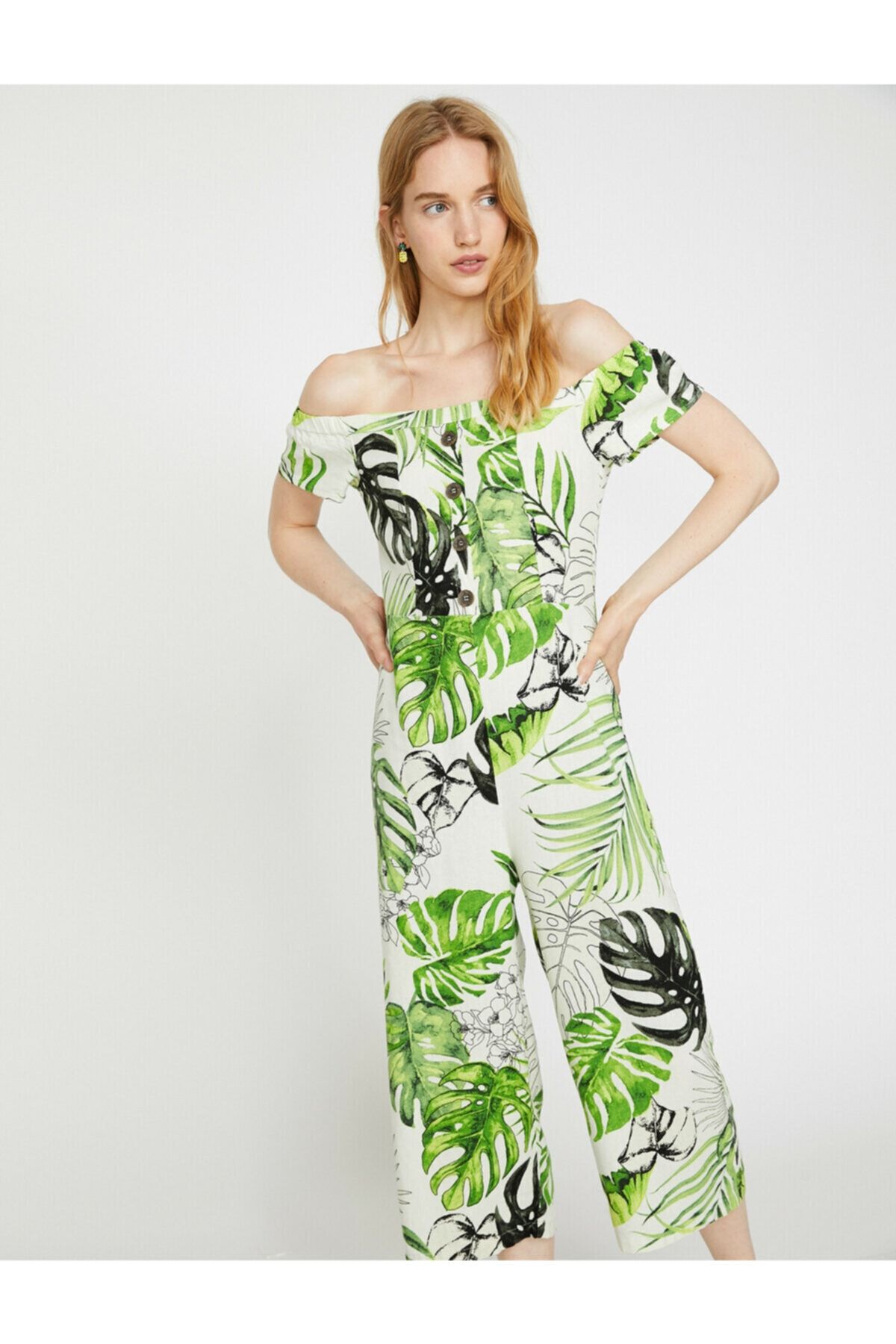 Koton-Salopetă de damă cu modele florale 3