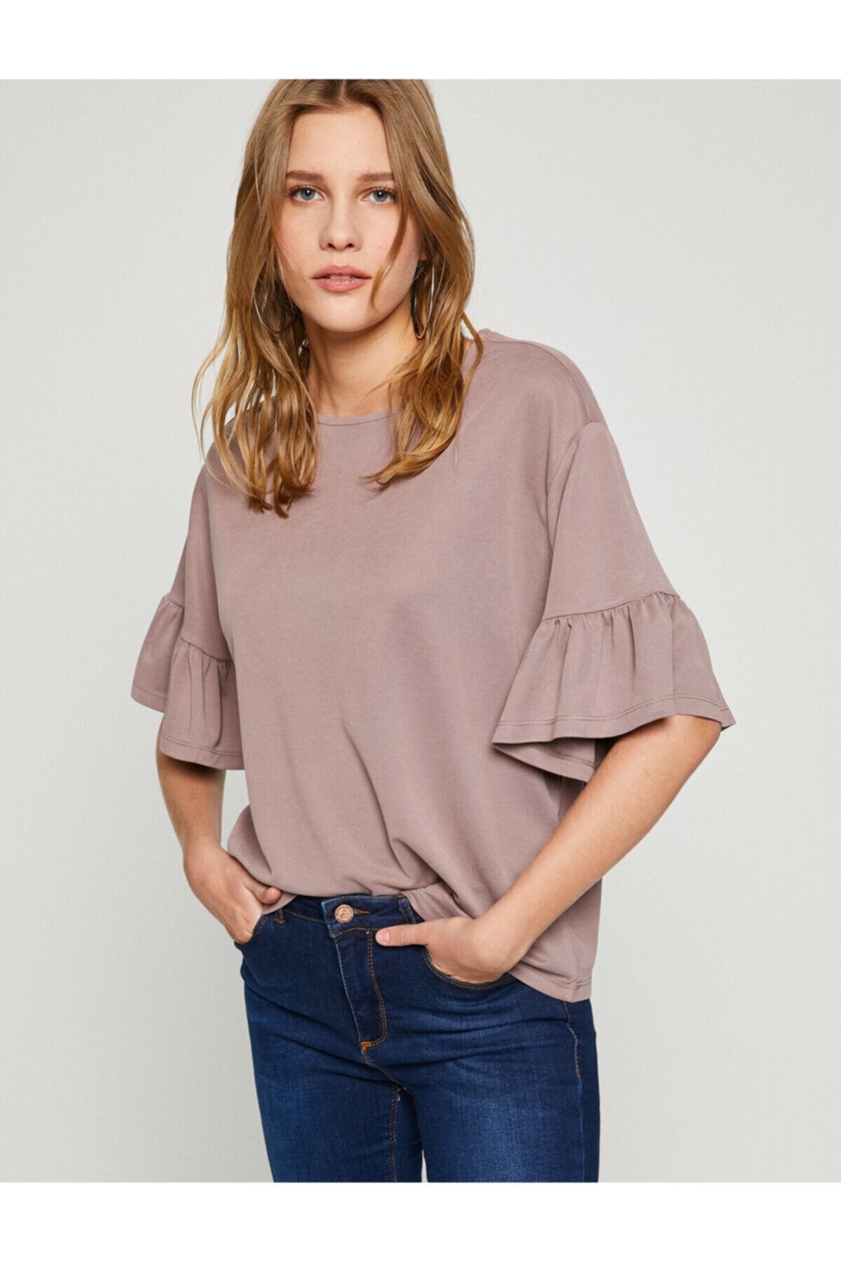 Koton T-Shirt Braun Regular Fit