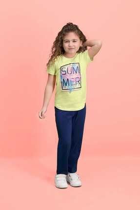 Sum Mer Limon Sarı Kız Çocuk Pijama Takımı RP1457-C-V2